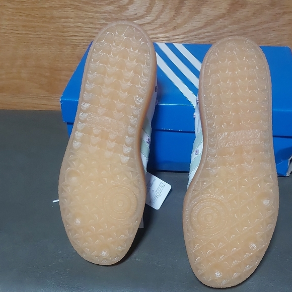 Adidas White and Mint Green Floral Samba Size 8.5 - Picture 6 of 6